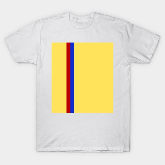 Barcelona Yellow, Red and Blue Bar Stripe Away 1984 - 89 T-Shirt by Culture-Factory